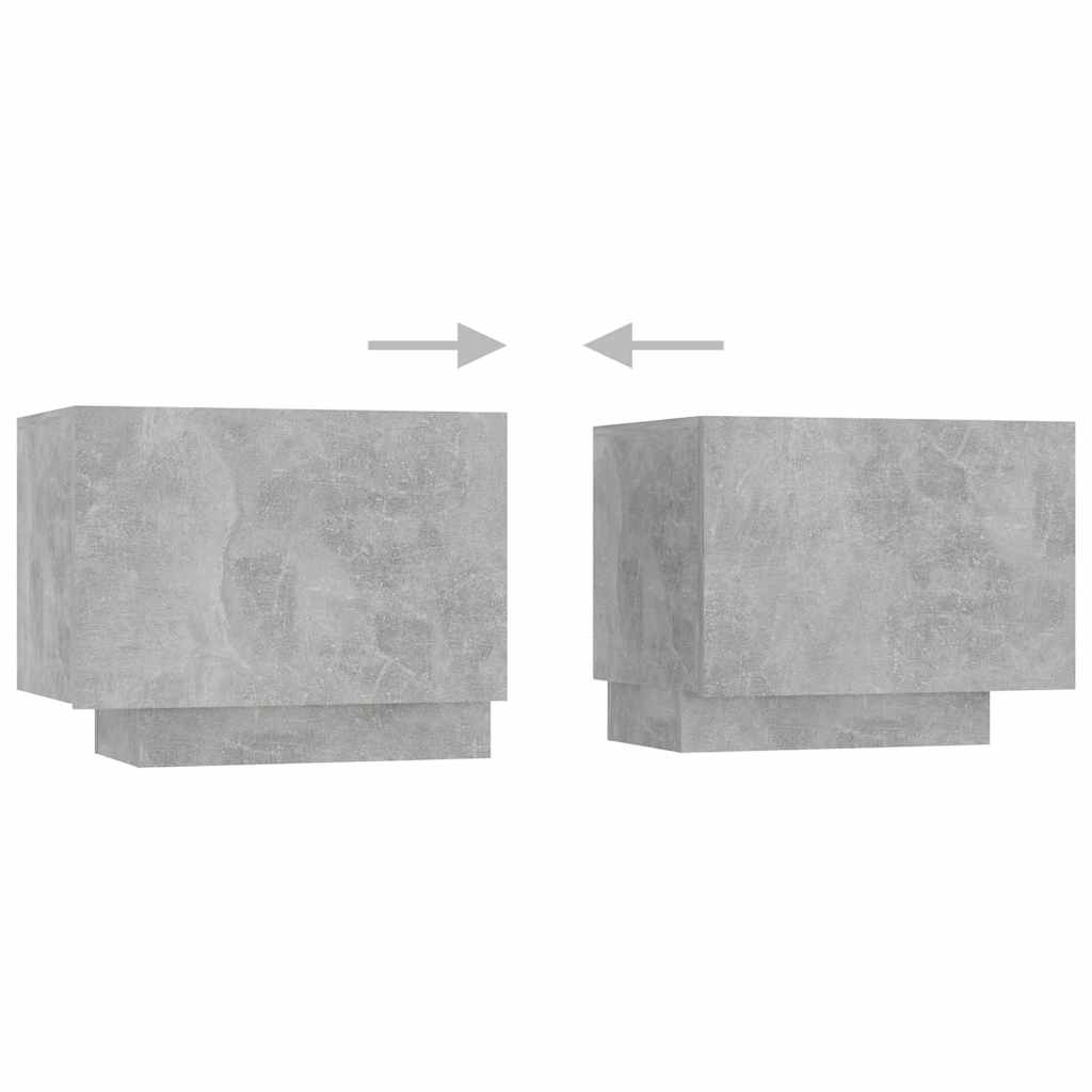 Comodino Grigio Cemento 100x35x40 cm in Legno Multistrato