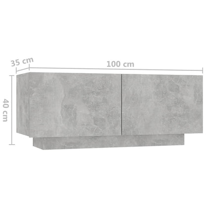 Comodino Grigio Cemento 100x35x40 cm in Legno Multistrato - homemem39