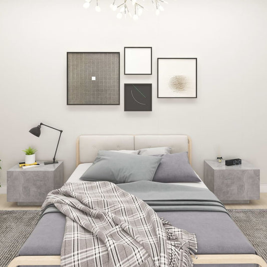 Comodino Grigio Cemento 100x35x40 cm in Legno Multistrato - homemem39