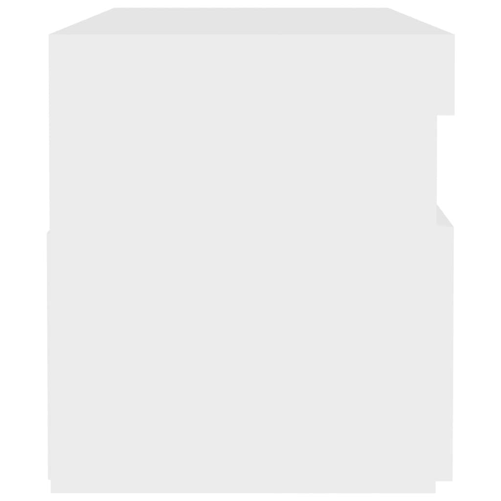Comodino e Luci LED Bianco 60x35x40 cm in Legno Multistrato - homemem39