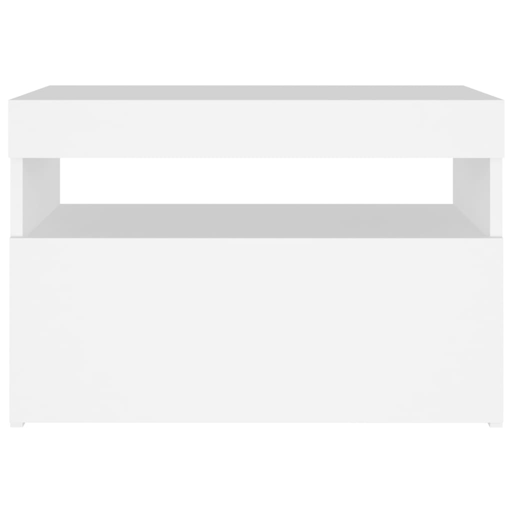 Comodini con Luci LED Bianco 60x35x40 cm in Legno Multistrato - homemem39