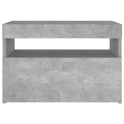 Comodini con Luci LED 2 pz Grigio Cemento 60x35x40 cm - homemem39
