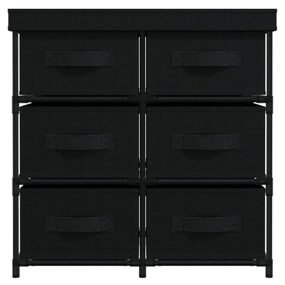 Armadietto con 6 Cassetti 55x29x55 cm Nero in Acciaio - homemem39