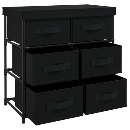 Armadietto con 6 Cassetti 55x29x55 cm Nero in Acciaio - homemem39