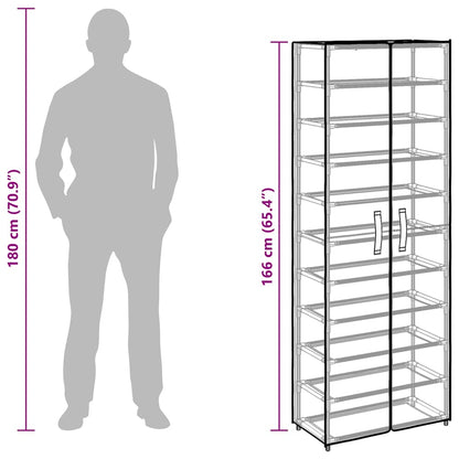 Scarpiera Crema 60x30x166 cm Tessuto