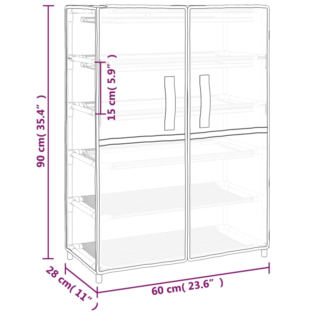 Scarpiera Nera 60x28x90 cm Tessuto - homemem39