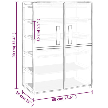 Scarpiera Nera 60x28x90 cm Tessuto - homemem39