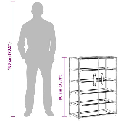 Scarpiera Grigia 60x28x90 cm Tessuto