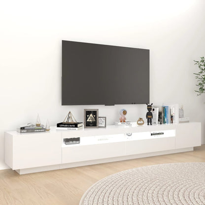 Mobile Porta TV con Luci LED Bianco 260x35x40 cm - homemem39