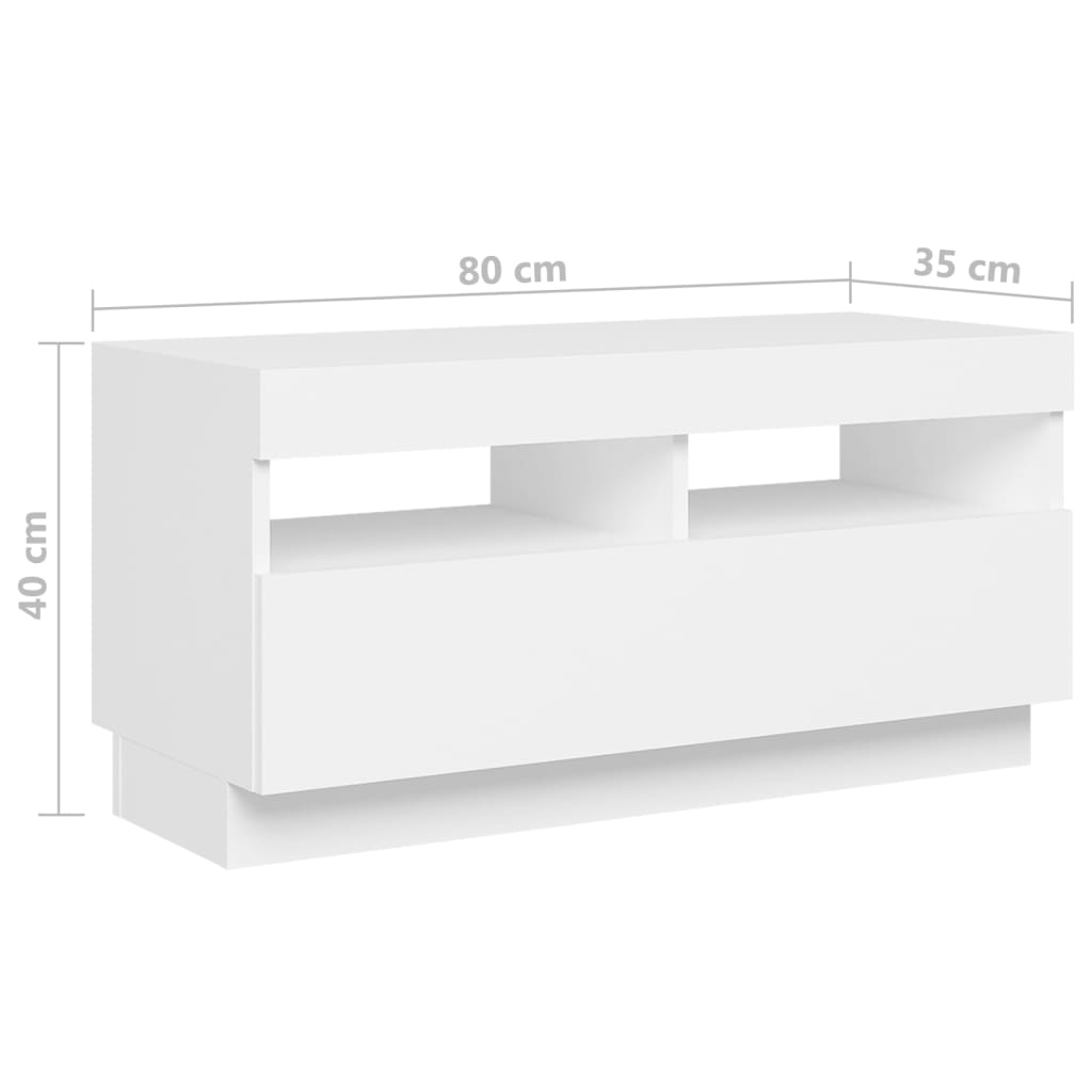 Mobile Porta TV con Luci LED Bianco 260x35x40 cm - homemem39