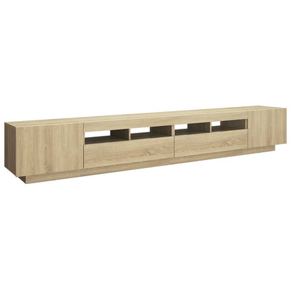 Mobile Porta TV con Luci LED Rovere Sonoma 260x35x40 cm - homemem39