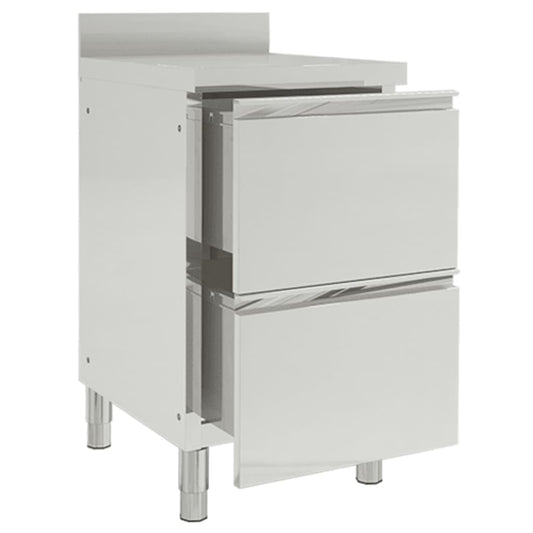 Mobiletto da cucina commerciale con 2 cassetti 50x60x96 cm - homemem39