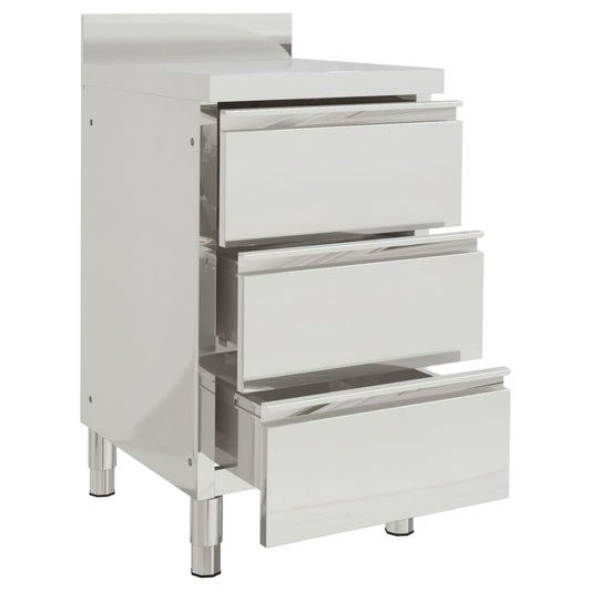 Mobiletto da cucina commerciale con 3 cassetti 50x60x96 cm - homemem39