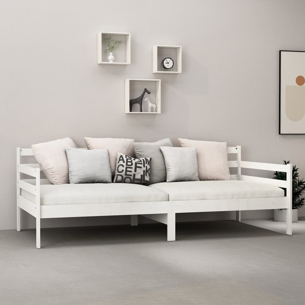 Dormeuse Bianca in Legno Massello di Pino 90x200 cm | homemem39