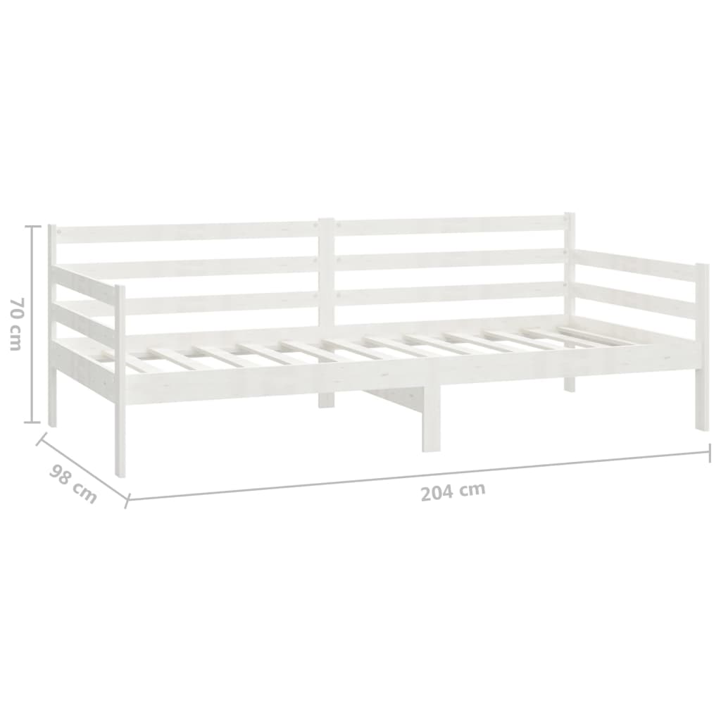 Dormeuse Bianca in Legno Massello di Pino 90x200 cm | homemem39