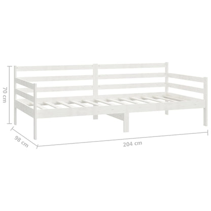 Dormeuse Bianca in Legno Massello di Pino 90x200 cm | homemem39