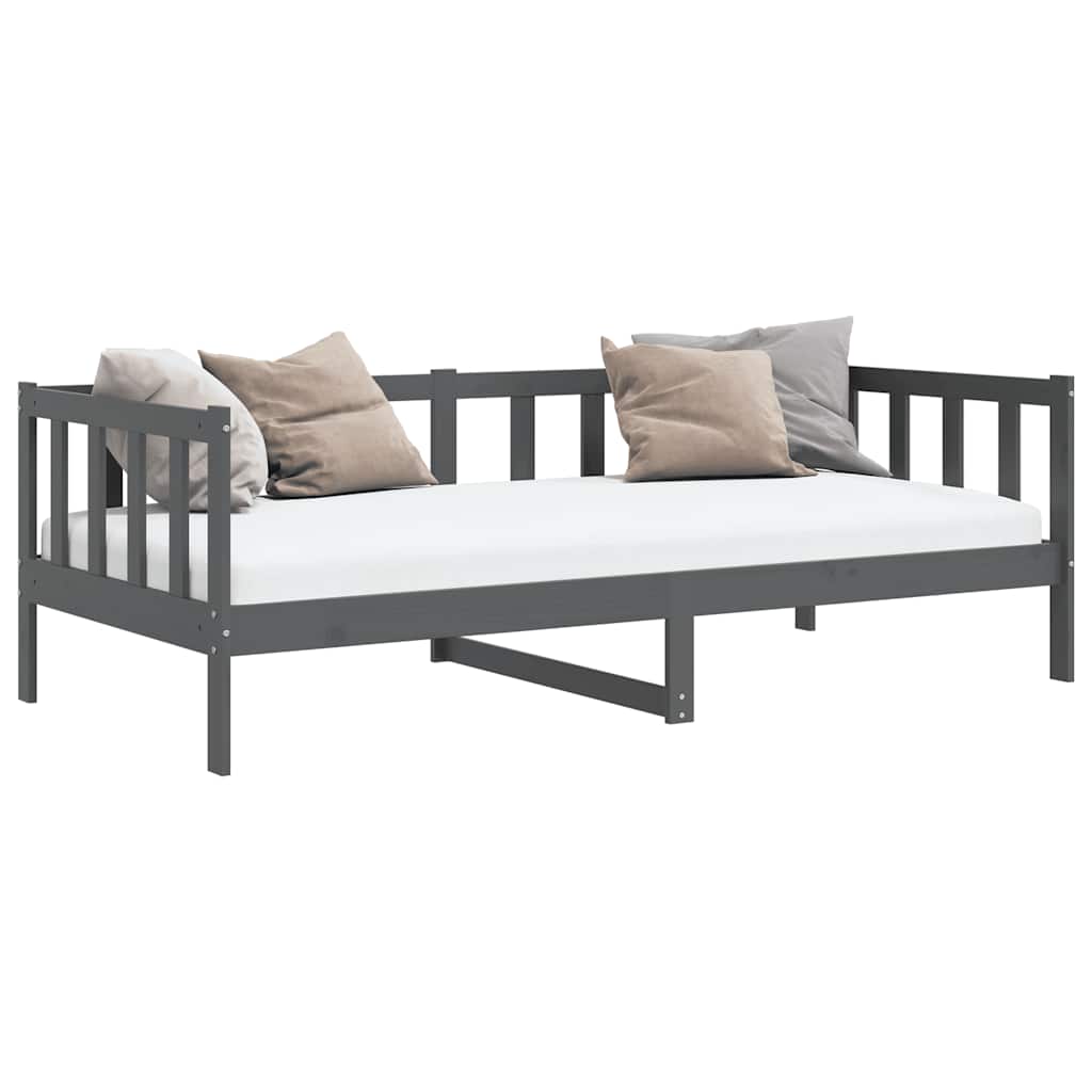Dormeuse Grigia in Legno Massello di Pino 90x200 cm | homemem39