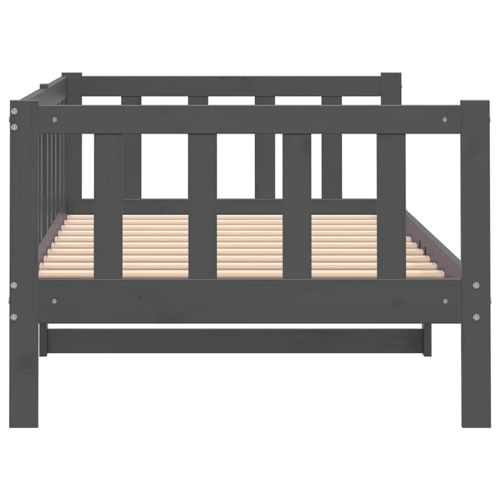 Dormeuse Grigia in Legno Massello di Pino 90x200 cm | homemem39
