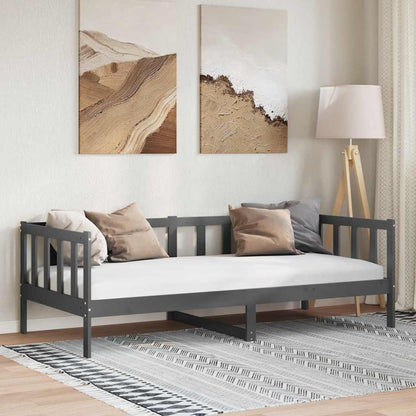 Dormeuse Grigia in Legno Massello di Pino 90x200 cm - homemem39