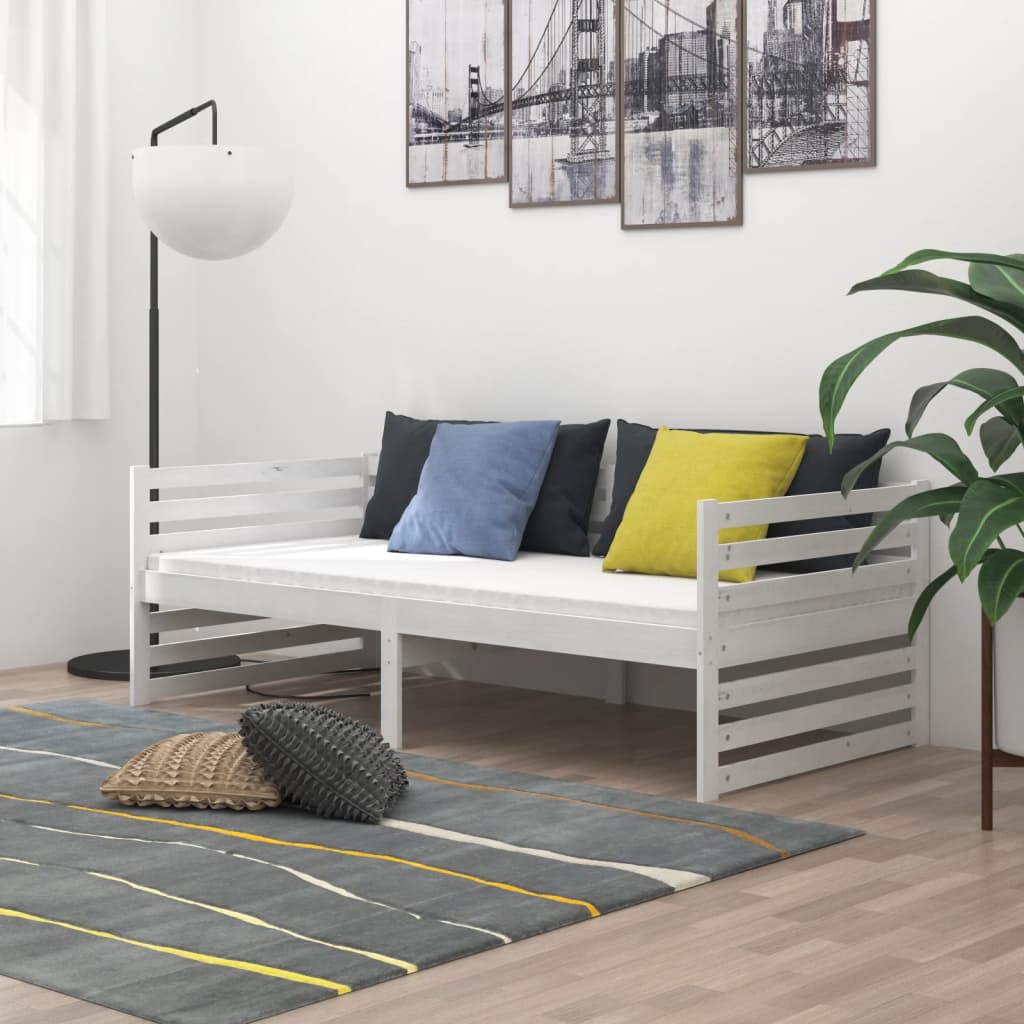 Dormeuse Bianca in Legno Massello di Pino 90x200 cm | homemem39