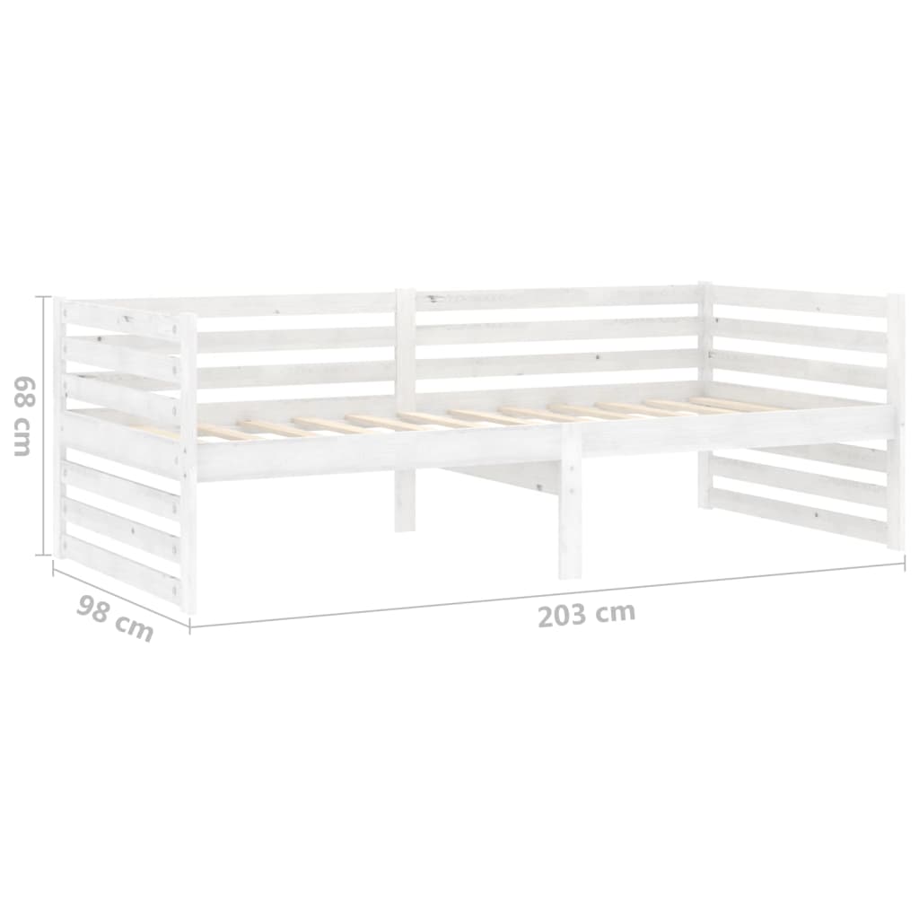 Dormeuse Bianca in Legno Massello di Pino 90x200 cm | homemem39
