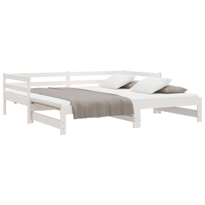 Dormeuse Estraibile Bianca in Massello di Pino 2x(90x200) cm | homemem39