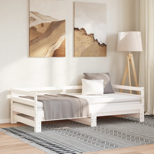 Dormeuse Estraibile Bianca in Massello di Pino 2x(90x200) cm | homemem39