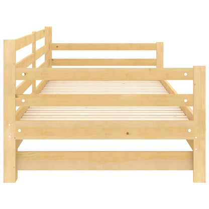 Divano Letto Estraibile in Legno Massello di Pino 2x(90x200) cm | homemem39