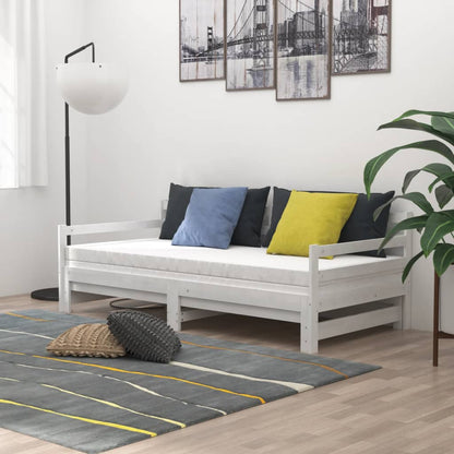 Dormeuse Estraibile Bianca in Massello di Pino 2x(90x200) cm | homemem39