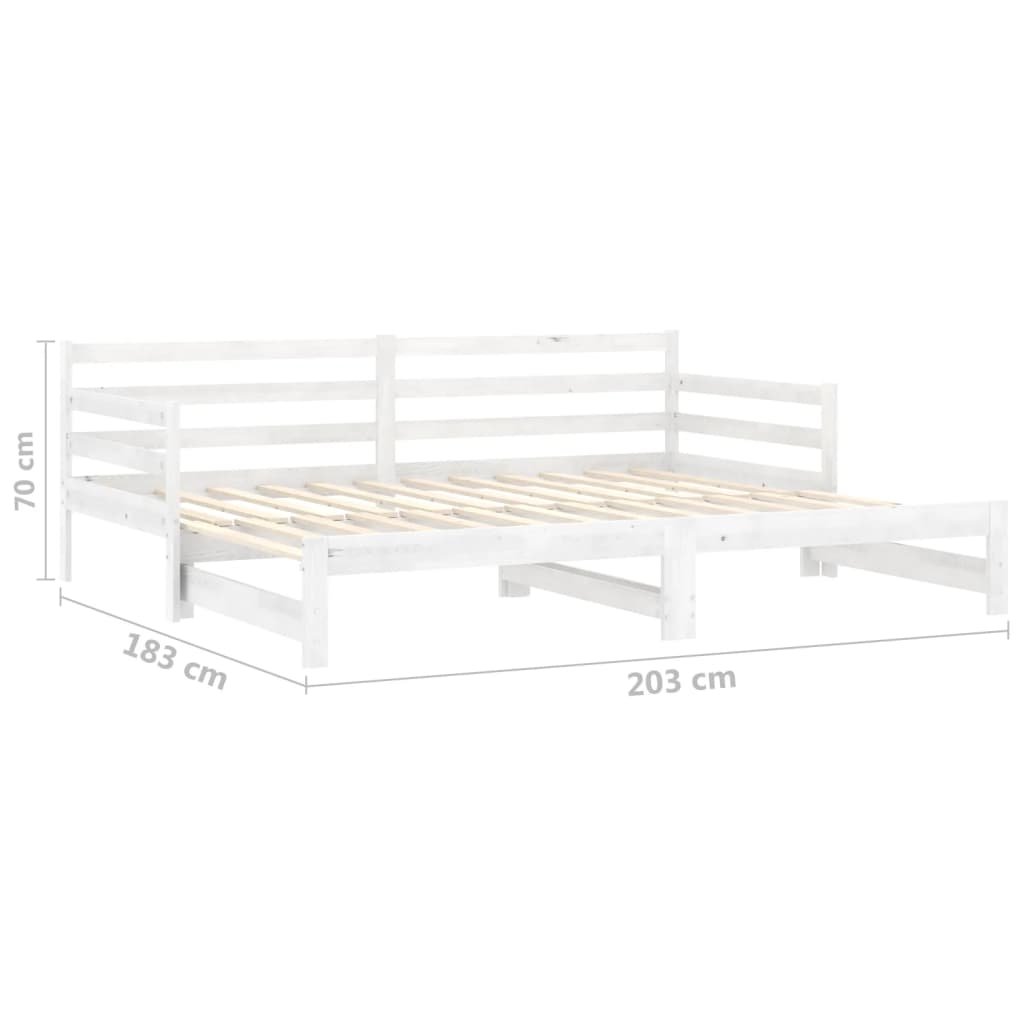 Dormeuse Estraibile Bianca in Massello di Pino 2x(90x200) cm | homemem39