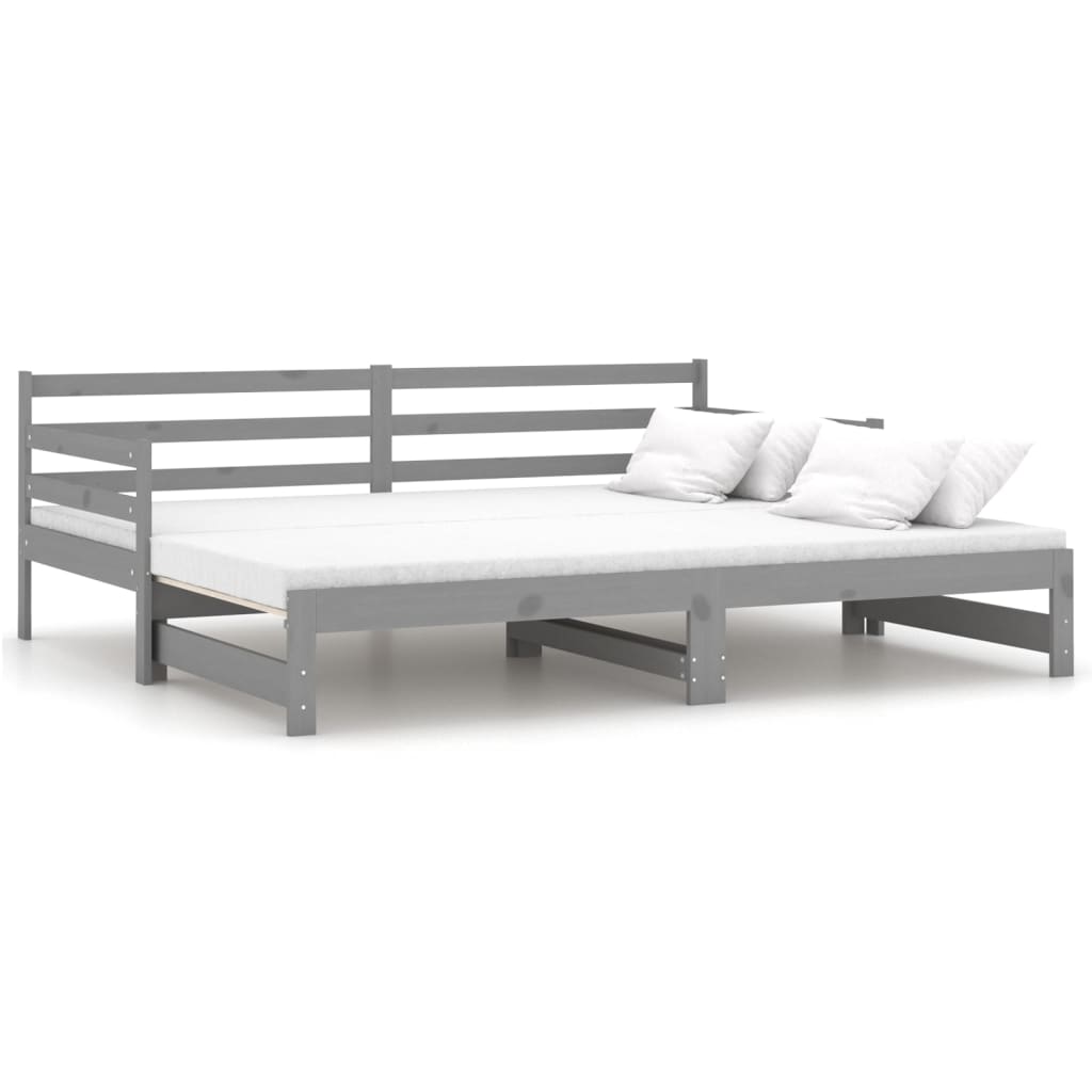 Dormeuse Estraibile Grigia in Massello di Pino 2x(90x200) cm | homemem39