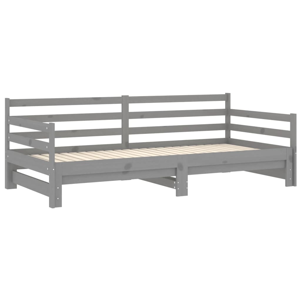 Dormeuse Estraibile Grigia in Massello di Pino 2x(90x200) cm | homemem39