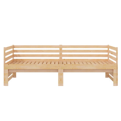 Divano Letto Estraibile in Legno Massello di Pino 2x(90x200) cm - homemem39