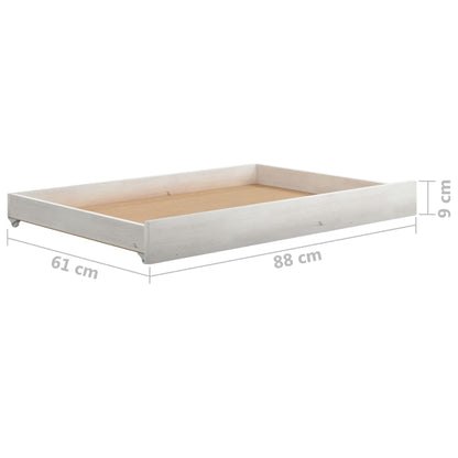 Cassetti per Divano Letto 2 pz in Legno Massello di Pino Bianco - homemem39