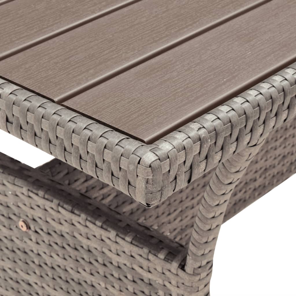 Tavolo da Giardino Grigio 120x70x66 cm in Polyrattan