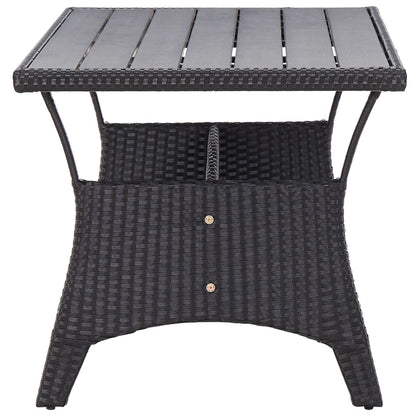 Tavolo da Giardino Nero 120x70x66 cm in Polyrattan - homemem39