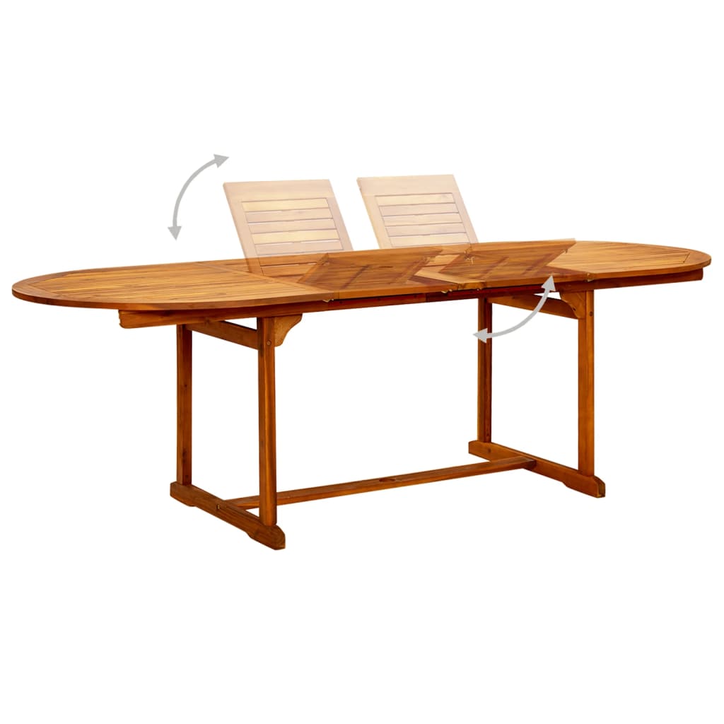 Tavolo da Pranzo per Esterni (160-240)x100x75cm Massello Acacia | homemem39