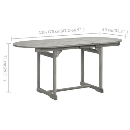 Tavolo da Pranzo per Esterni (120-170)x80x75 cm Massello Acacia
