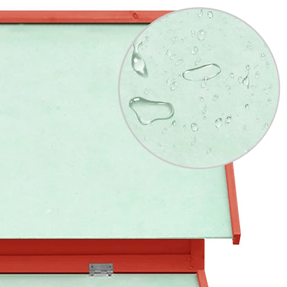 Pollaio Rosso e Bianco 150x96x110 cm Legno Massello di Abete - homemem39