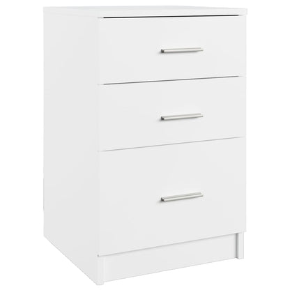 Comodino Bianco 40x40x63 cm in Legno Multistrato | homemem39