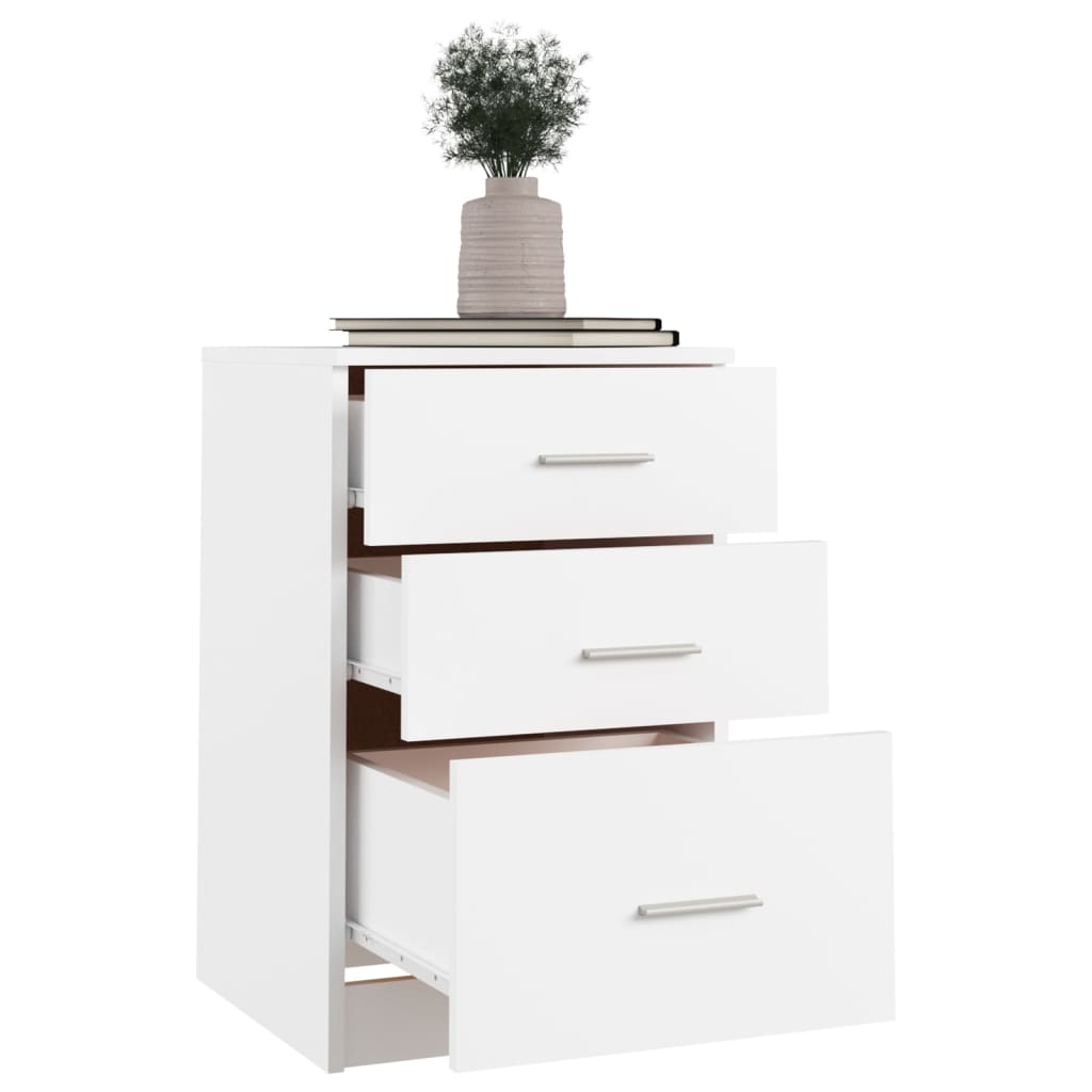 Comodino Bianco 40x40x63 cm in Legno Multistrato | homemem39