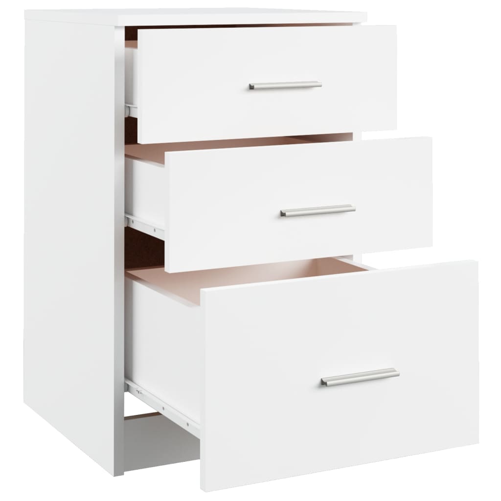 Comodino Bianco 40x40x63 cm in Legno Multistrato | homemem39