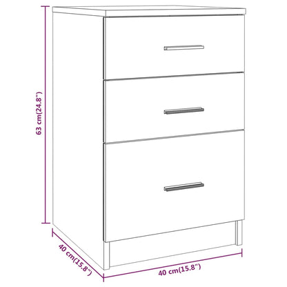 Comodino Bianco 40x40x63 cm in Legno Multistrato | homemem39