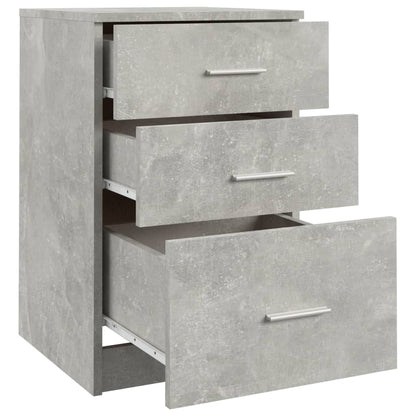 Comodino Grigio Cemento 40x40x63 cm in Legno Multistrato - homemem39
