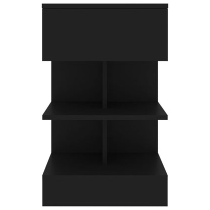 Comodino Nero 40x35x65 cm in Legno Multistrato - homemem39