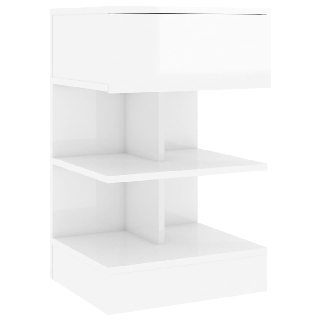 Comodini 2 pz Bianco Lucido 40x35x65 cm