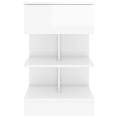 Comodini 2 pz Bianco Lucido 40x35x65 cm