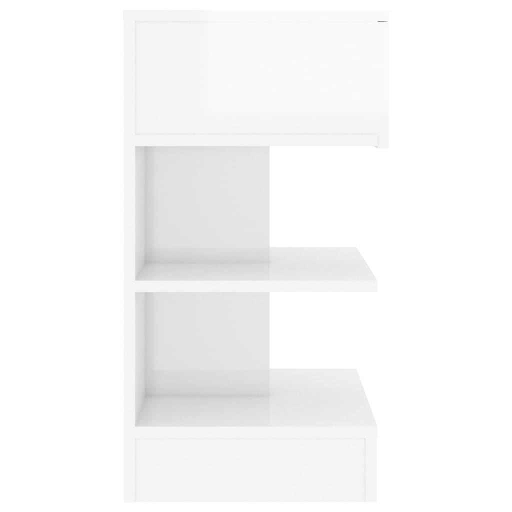 Comodini 2 pz Bianco Lucido 40x35x65 cm