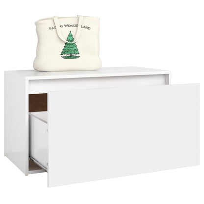 Panca da Ingresso 80x40x45 cm Bianca in Legno Multistrato | homemem39