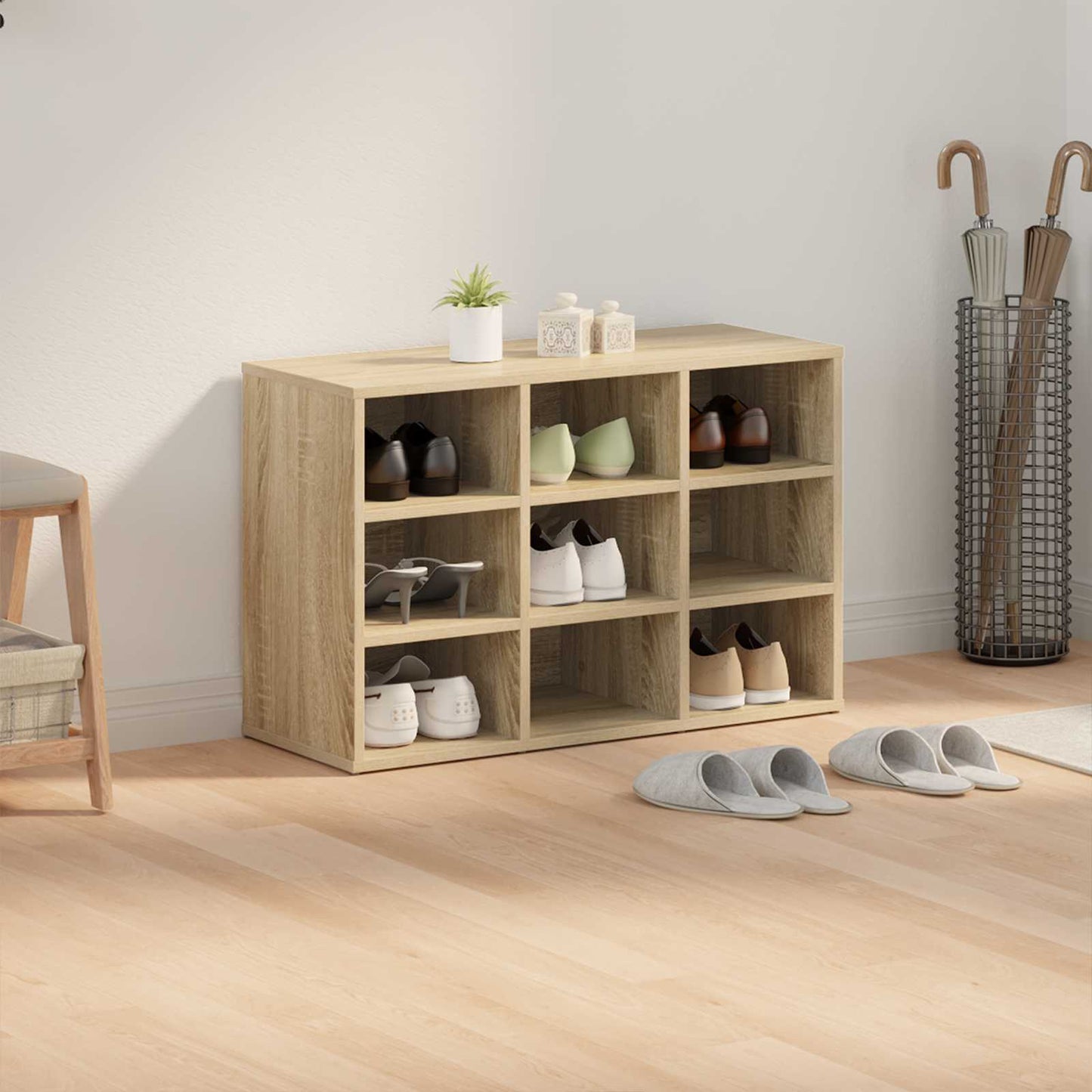 Mobile per scarpe Rovere Sonoma 77,5 x 30 x 51 cm